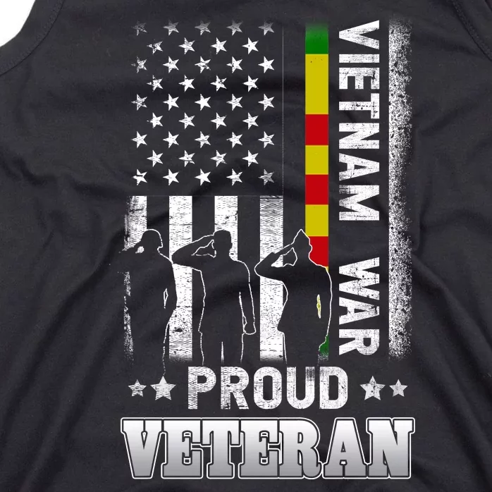 Vietnam War Proud Veteran For Military American Flag Patriotic Tank Top