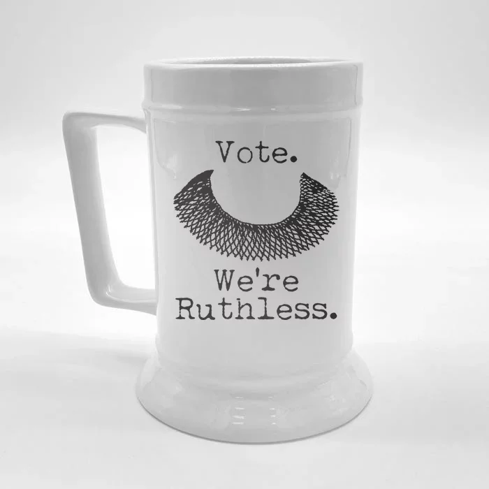 Vote We're Ruthless RBG Ruth Bader Ginsburg Front & Back Beer Stein