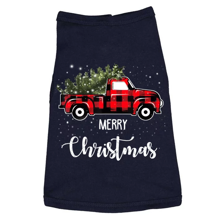 Vintage Wagon Red Truck Christmas Tree Pajama Family Xmas Doggie Tank