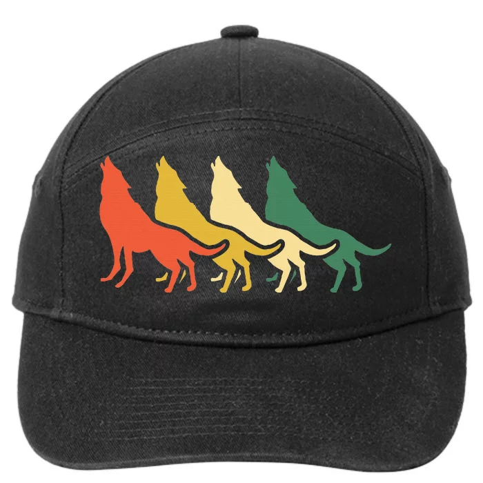 Vintage Wolf Retro Wolf 70s 7-Panel Snapback Hat