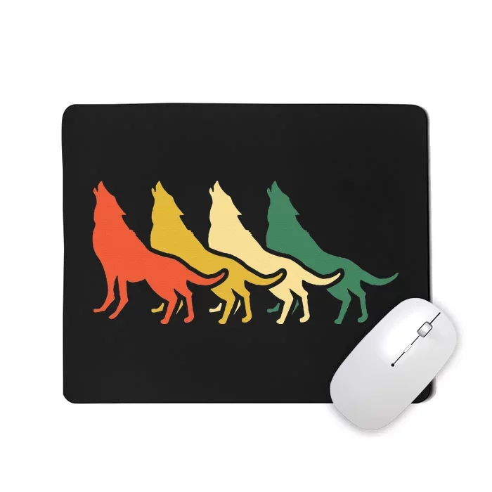 Vintage Wolf Retro Wolf 70s Mousepad