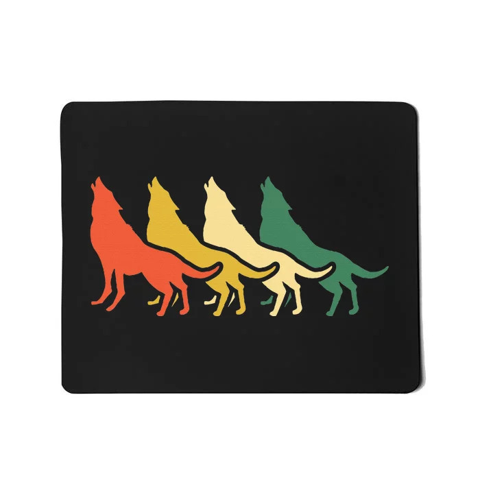 Vintage Wolf Retro Wolf 70s Mousepad