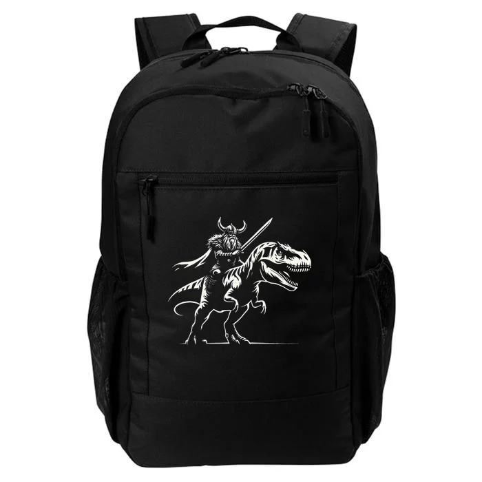 Viking Warrior Riding Trex Dinosaur Daily Commute Backpack