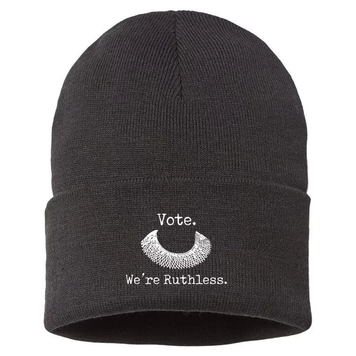 Vote We're Ruthless Rights Pro Choice Roe 1973 Feminist Sustainable Knit Beanie