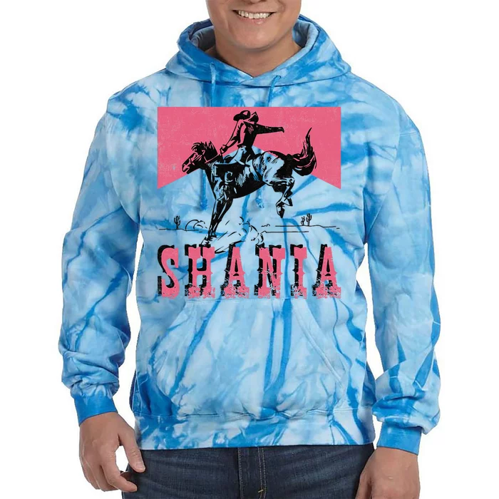 Vintage Western Shania Rodeo Inspired Punchy Cowboy Hat Tie Dye Hoodie