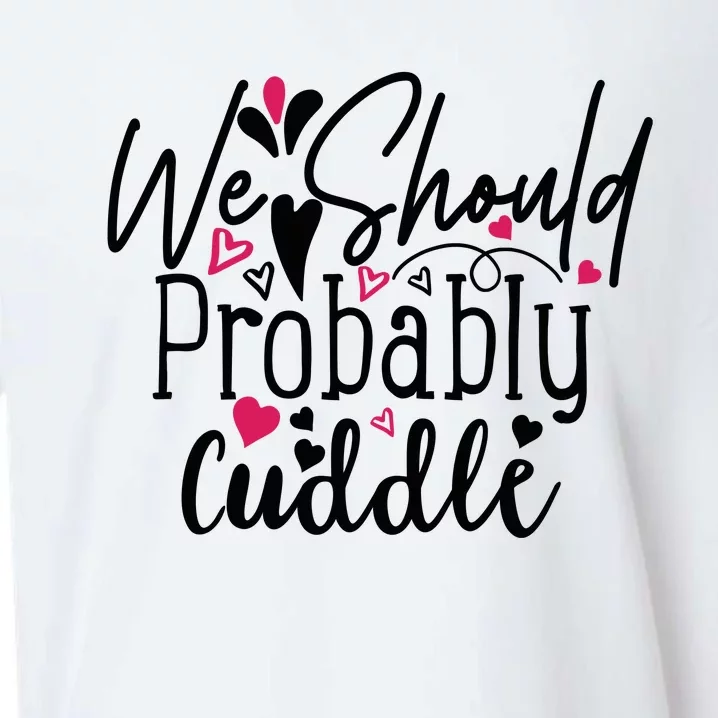 Valentine We Should Probably Cuddle Sueded Cloud Jersey T-Shirt