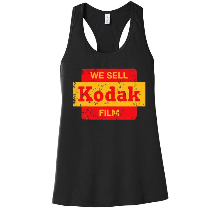 Vintage We Sell Kodak Film Retail Sign Women's Racerback Tank