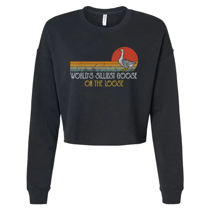 Vintage World's Silliest Goose On The Loose Funny Cropped Pullover Crew