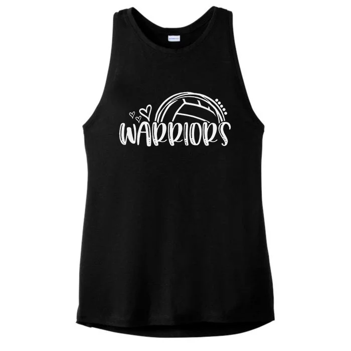 Volleyball Warriors School Sports Fan Team Spirit Ladies Tri-Blend Wicking Tank