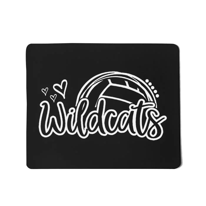 Volleyball Wildcats School Sports Fan Team Spirit Mousepad