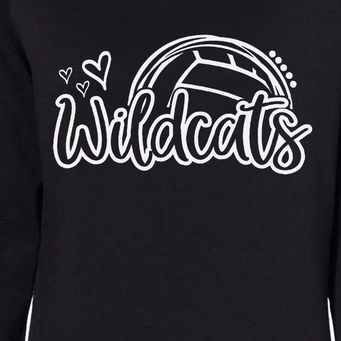 Volleyball Wildcats School Sports Fan Team Spirit Womens California Wash Sweatshirt