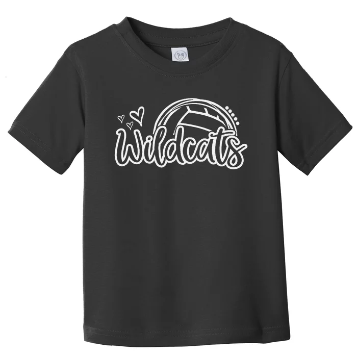 Volleyball Wildcats School Sports Fan Team Spirit Toddler T-Shirt