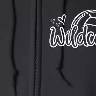 Volleyball Wildcats School Sports Fan Team Spirit Full Zip Hoodie