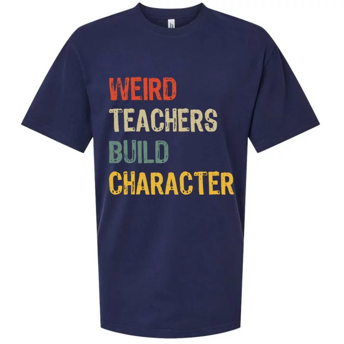 Vintage Weird Teachers Build Character Funny Teacher Gift Sueded Cloud Jersey T-Shirt