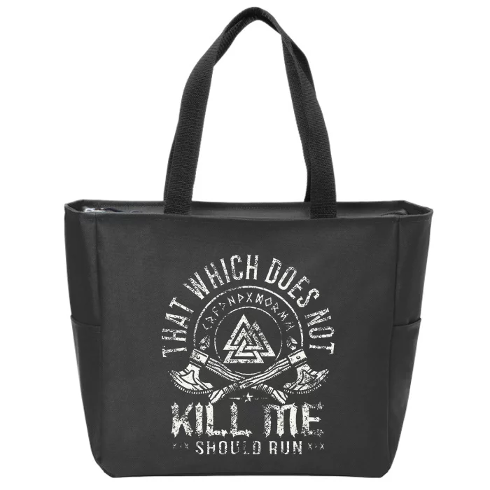 Viking Warrior That Which Doesnt Kill Me Veteran Zip Tote Bag