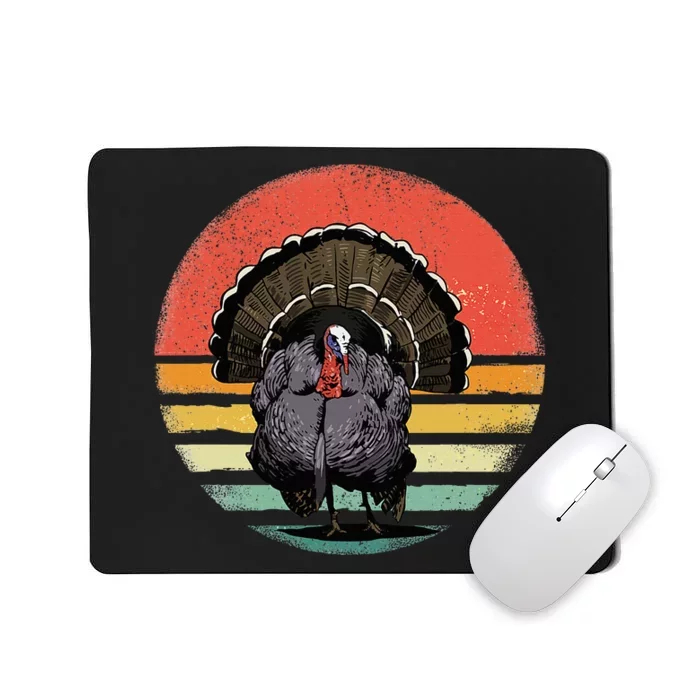 Vintage Wild Turkey Bird Thanksgiving Turkey Hunting Mousepad