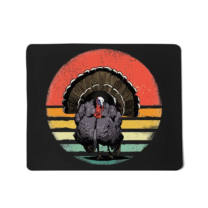 Vintage Wild Turkey Bird Thanksgiving Turkey Hunting Mousepad