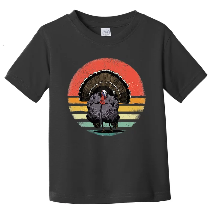 Vintage Wild Turkey Bird Thanksgiving Turkey Hunting Toddler T-Shirt