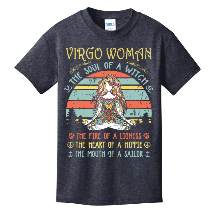 Virgo Woman The Soul Of A Witch Vintage Birthday Kids T-Shirt