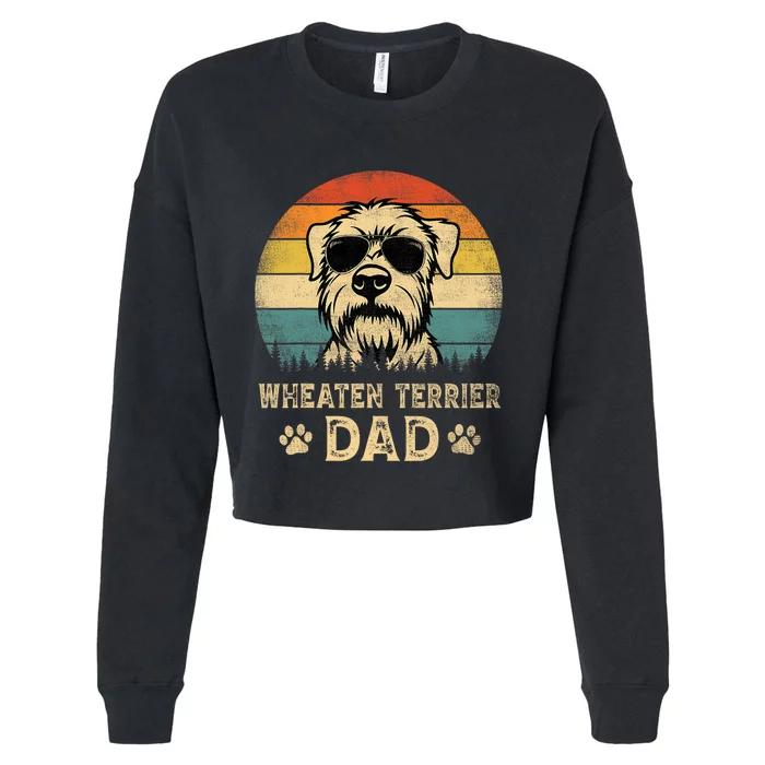 Vintage Wheaten Terrier Dad Dog Lovers Fathers Day Tee Cropped Pullover Crew