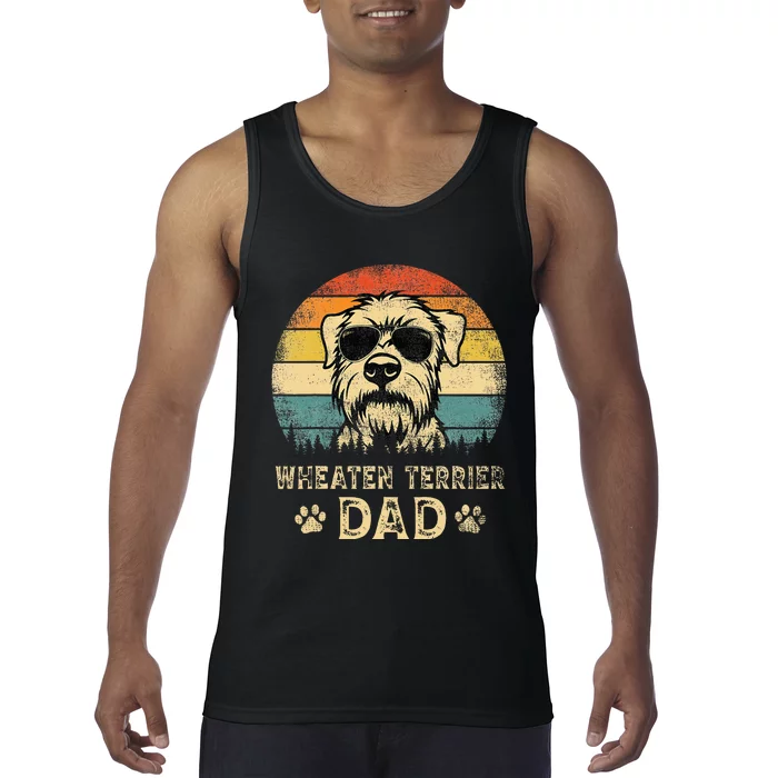 Vintage Wheaten Terrier Dad Dog Lovers Father's Day Tee Tank Top