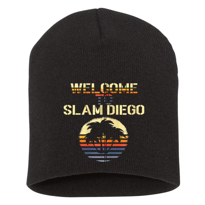 Vintage Welcome To Slam Diego San Diego Baseball Retro Style Short Acrylic Beanie