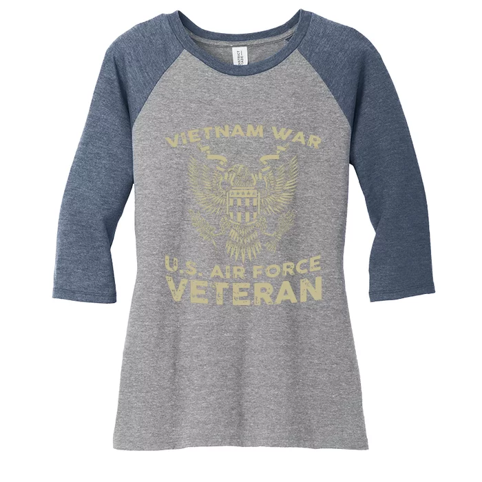 Vietnam War Us Force Veteran Women's Tri-Blend 3/4-Sleeve Raglan Shirt