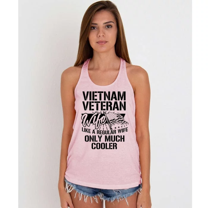 Vietnam War Veteran Wife Only Cooler Military Soldier Vet Gift Women's Knotted Racerback Tank