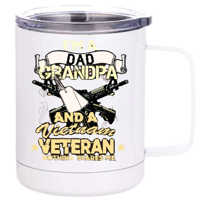 Vietnam War Veteran Us Retired Soldier Front & Back 12oz Stainless Steel Tumbler Cup