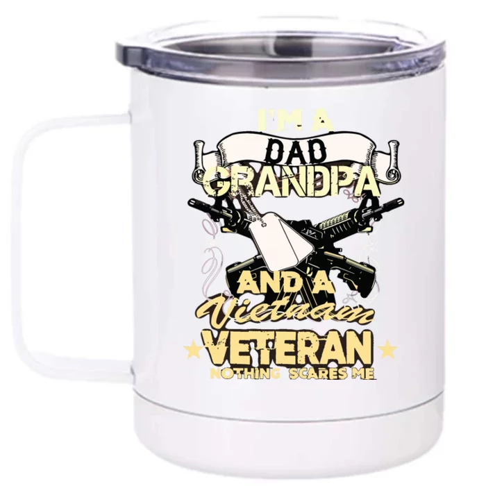 Vietnam War Veteran Us Retired Soldier Front & Back 12oz Stainless Steel Tumbler Cup