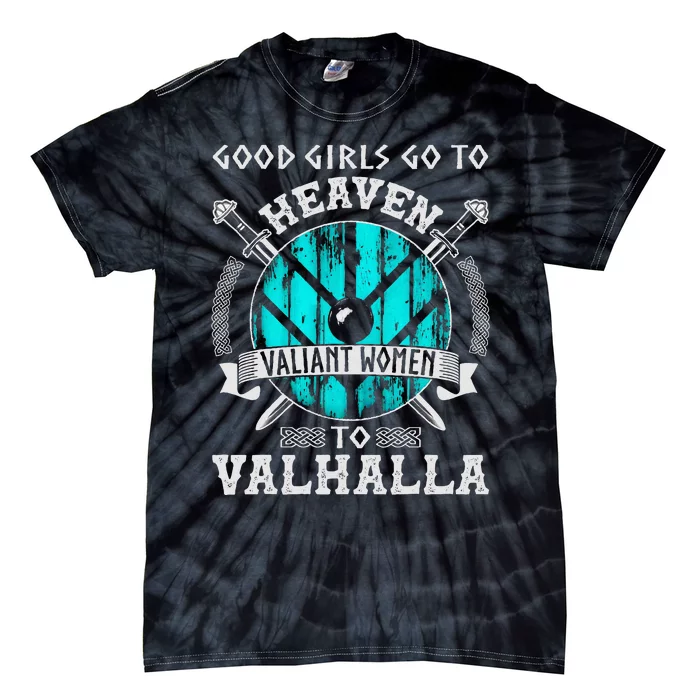 Valiant Women Valhalla Norse Viking Lagertha Shield Maiden Tie-Dye T-Shirt