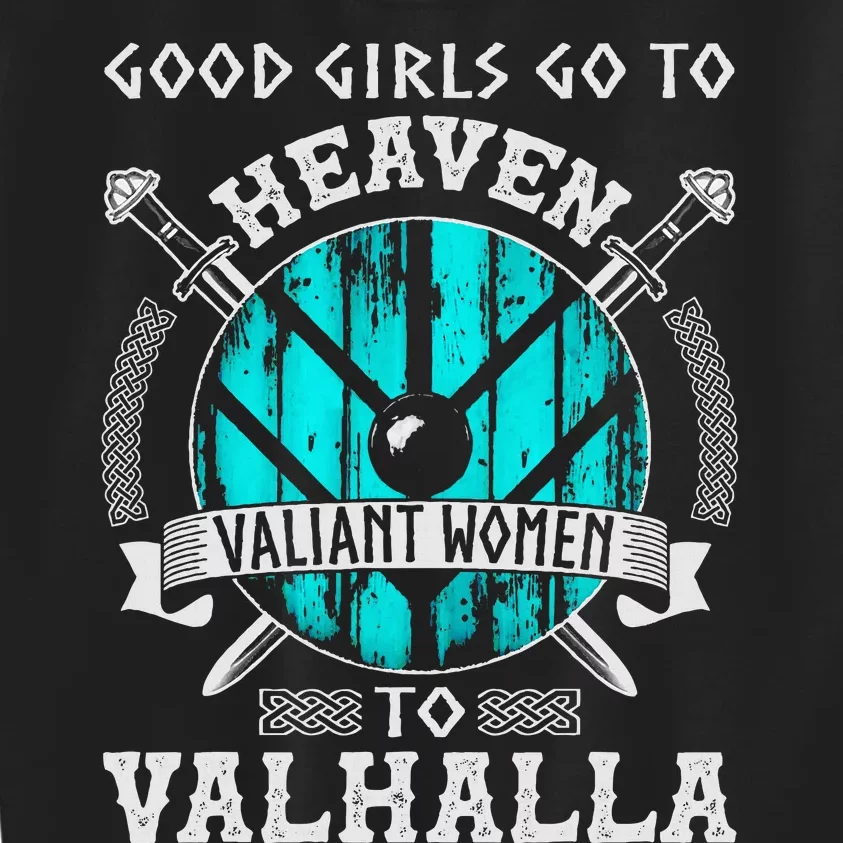 Valiant Women Valhalla Norse Viking Lagertha Shield Maiden Kids Sweatshirt