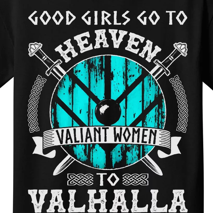 Valiant Women Valhalla Norse Viking Lagertha Shield Maiden Kids T-Shirt