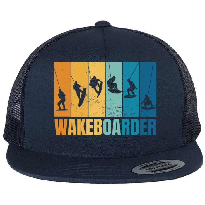 Vintage Wakeboarder Flat Bill Trucker Hat