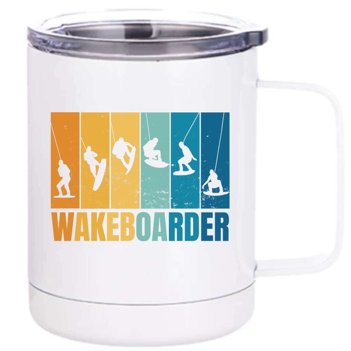 Vintage Wakeboarder Front & Back 12oz Stainless Steel Tumbler Cup