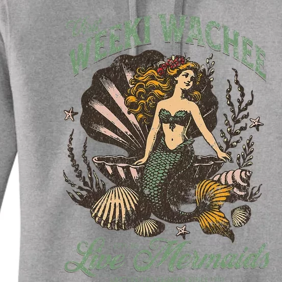 Visit Weeki Wachee City Of Mermaids Florida 1947 Tourist Women's Pullover Hoodie