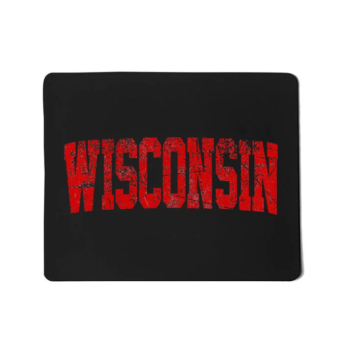 Vintage Wisconsin Wisconsin Red Retro Wisconsin Mousepad