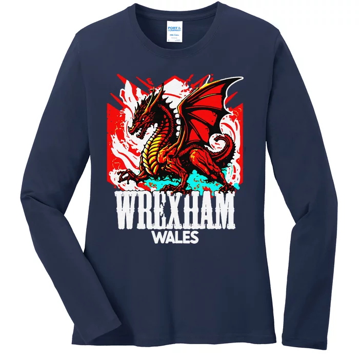 Vintage Wrexham Wales Gift Wrexham Wales Ladies Long Sleeve Shirt