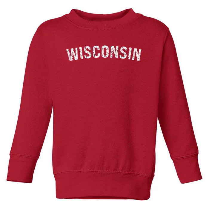 Vintage Wisconsin Wisconsin Red Retro Toddler Sweatshirt