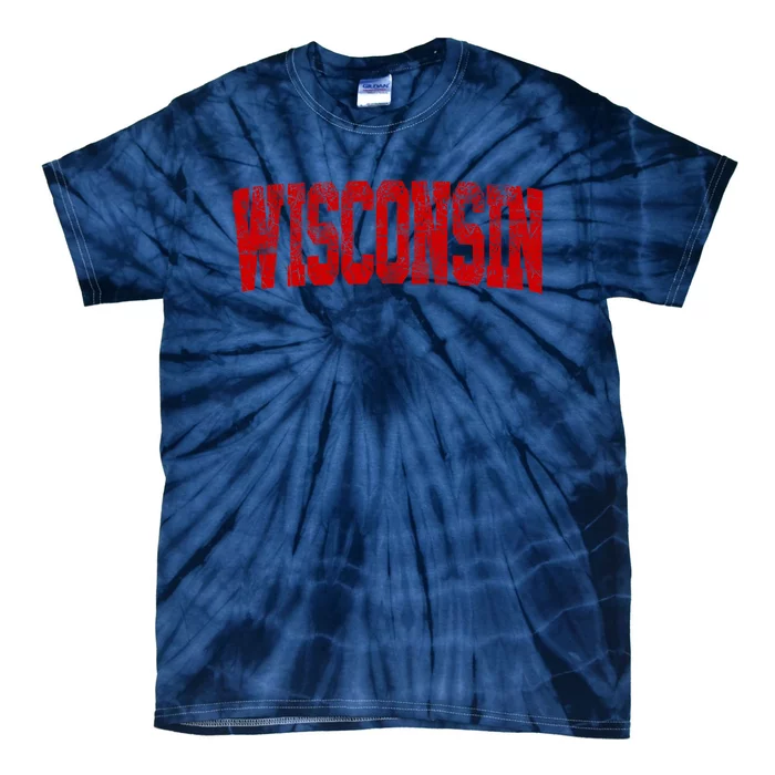 Vintage Wisconsin Wisconsin Red Retro Wisconsin Tie-Dye T-Shirt