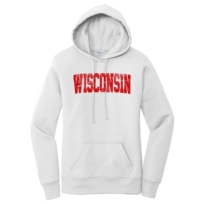 Vintage Wisconsin Wisconsin Red Retro Wisconsin Women's Pullover Hoodie