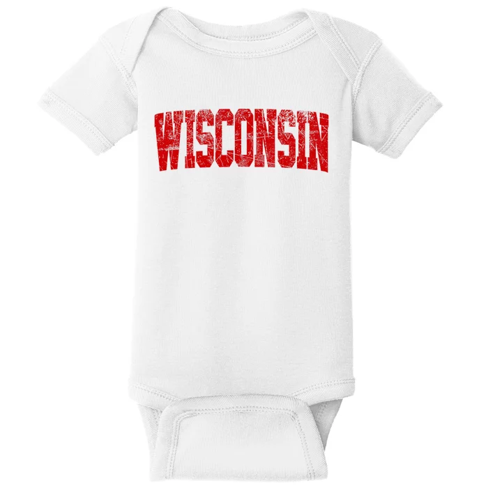 Vintage Wisconsin Wisconsin Red Retro Wisconsin Baby Bodysuit