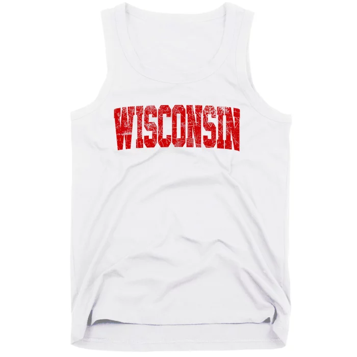 Vintage Wisconsin Wisconsin Red Retro Wisconsin Tank Top