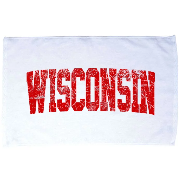 Vintage Wisconsin Wisconsin Red Retro Wisconsin Microfiber Hand Towel