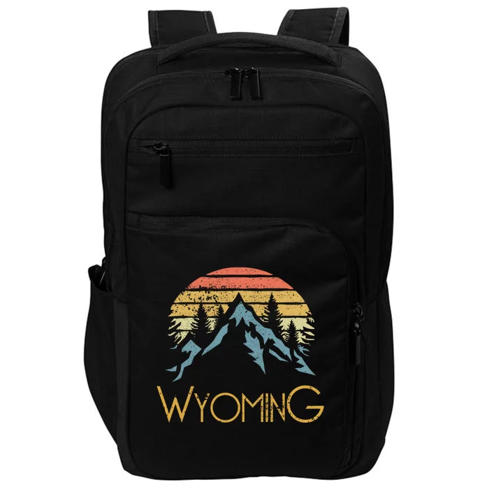 Vintage WY, Wyoming Mountains Outdoor Adventure Impact Tech Backpack