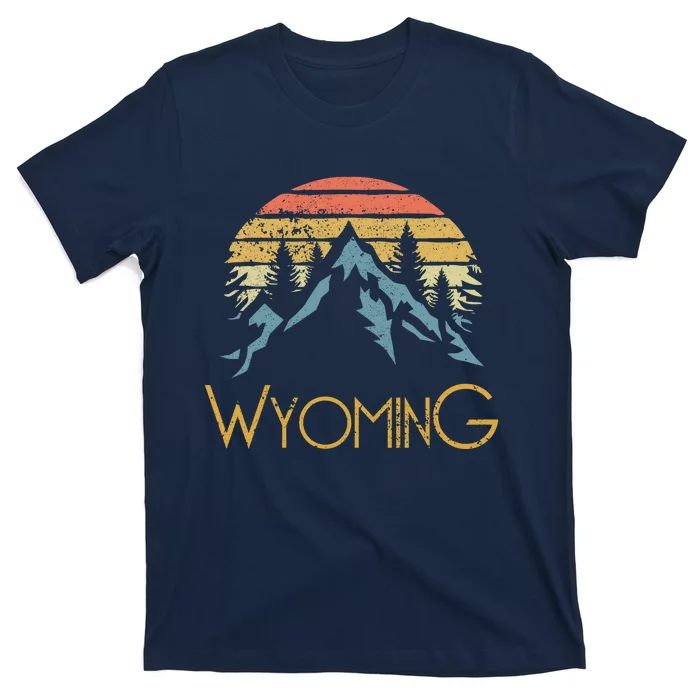 Vintage WY, Wyoming Mountains Outdoor Adventure T-Shirt