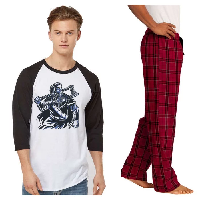 Viking Warrior With Axe Raglan Sleeve Pajama Set