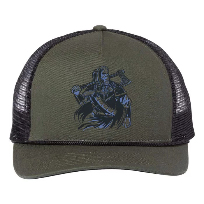 Viking Warrior With Axe Retro Rope Trucker Hat Cap