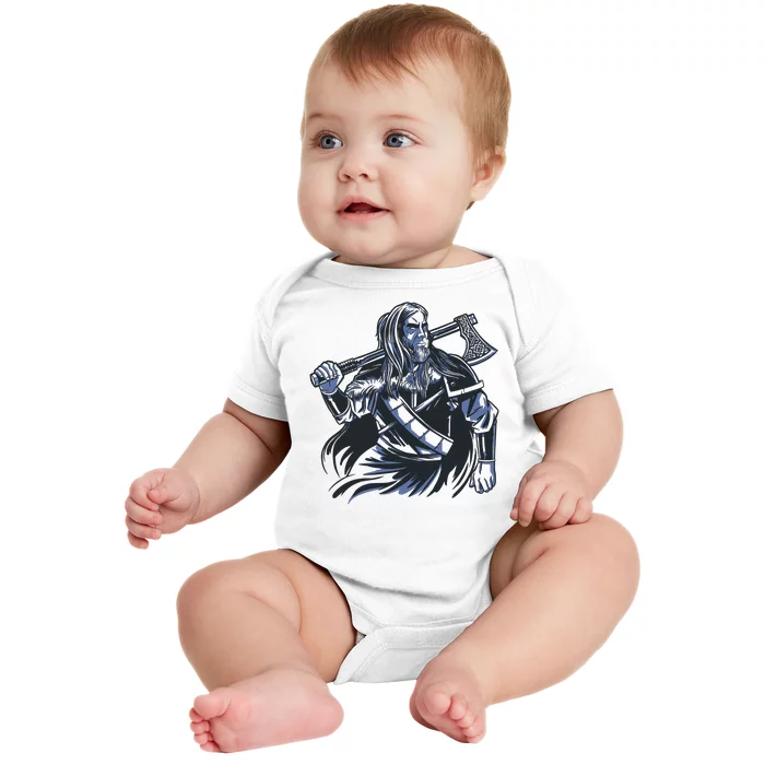 Viking Warrior With Axe Baby Bodysuit