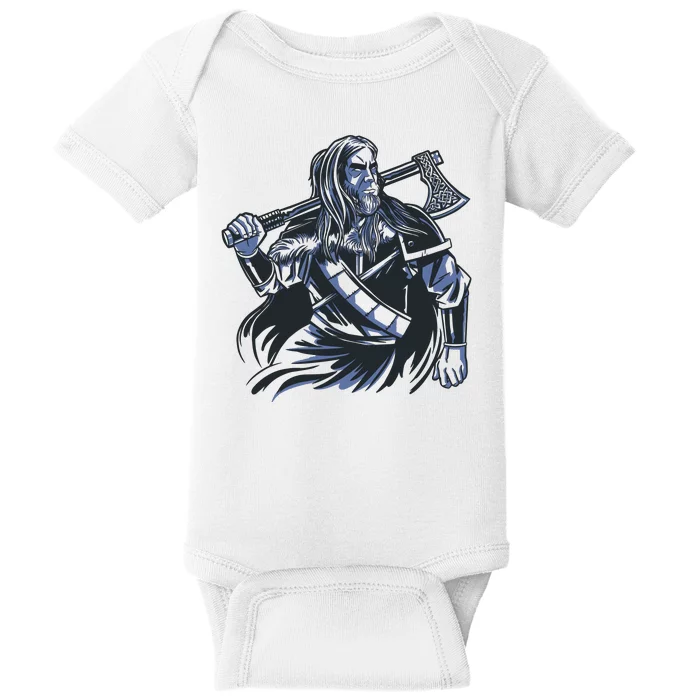 Viking Warrior With Axe Baby Bodysuit